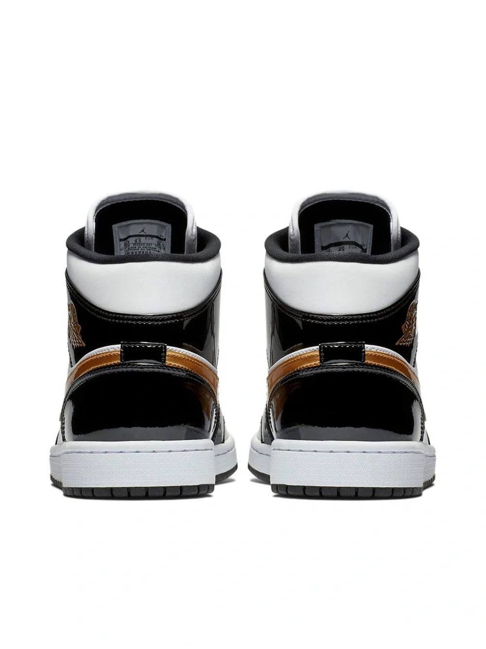 Jordan Air Force 1 Mid Basketball Athletic Shoes White Black Gold